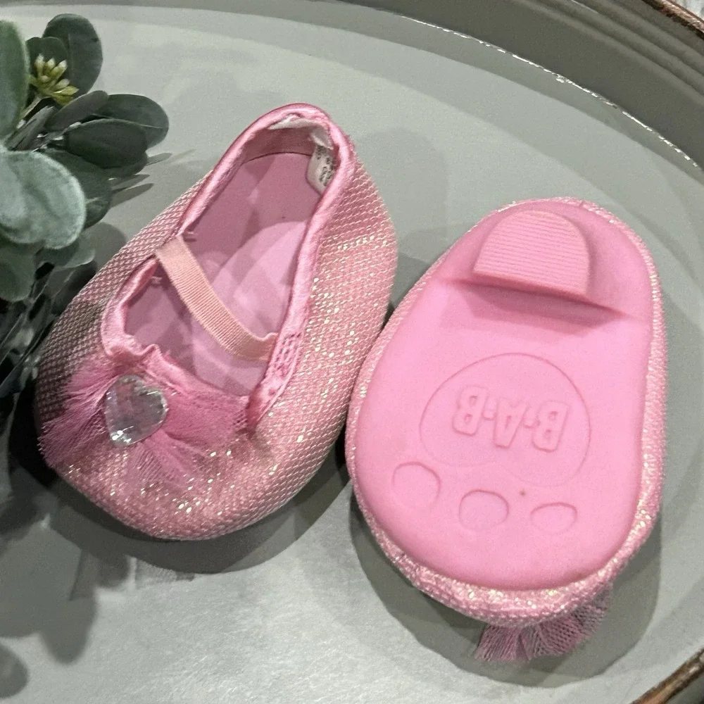 Build A Bear Workshop Pink Sparkle Heels with Tulle & Rhinestone